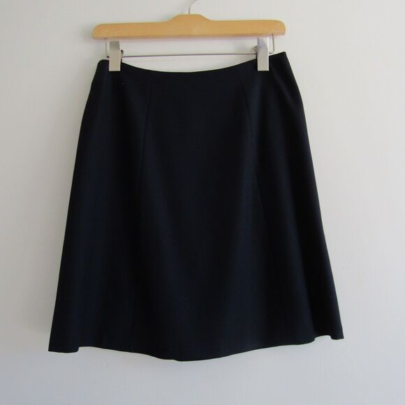 Brooks Brothers Skirt 6 Navy Blue Classic Feminine Academia Tollegno 1900 A Line - Picture 2 of 13